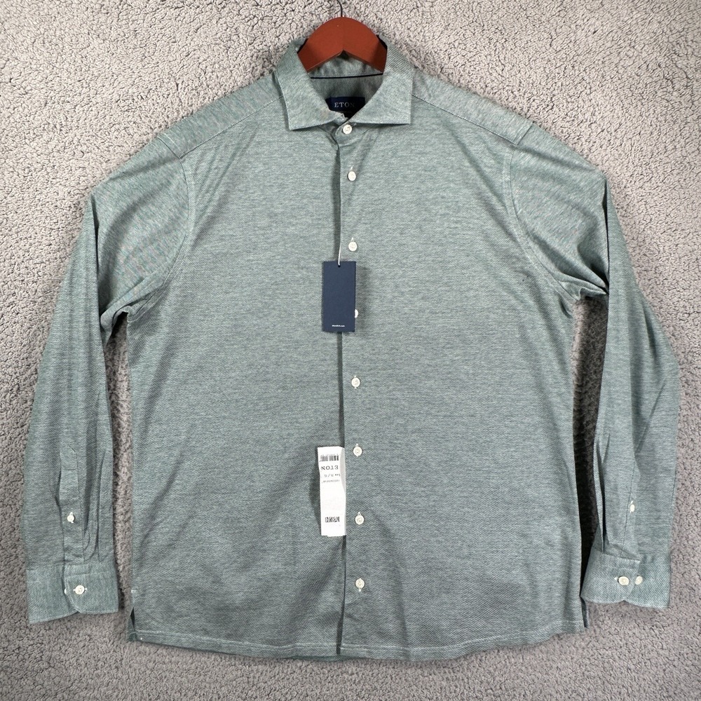 ETON CONTEMPORARY Men's Shirt Green Size‎ XL Long Sleeve Button Up Preppy Work